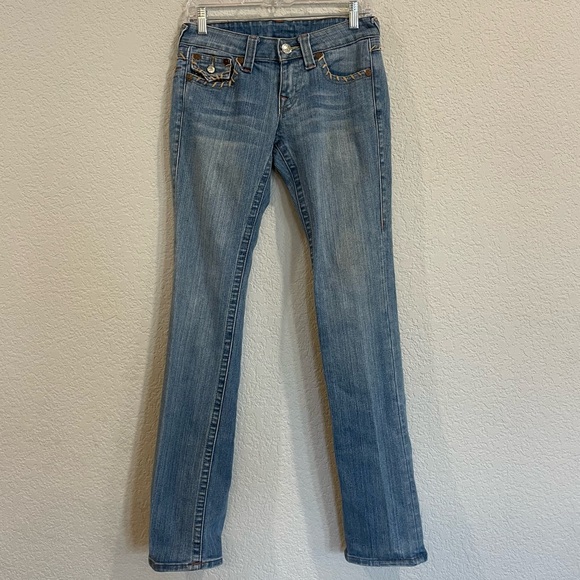 True Religion Joey Vintage Y2K Jeans with Whipstitch Back Pockets - Tall Inseam - Picture 2 of 5